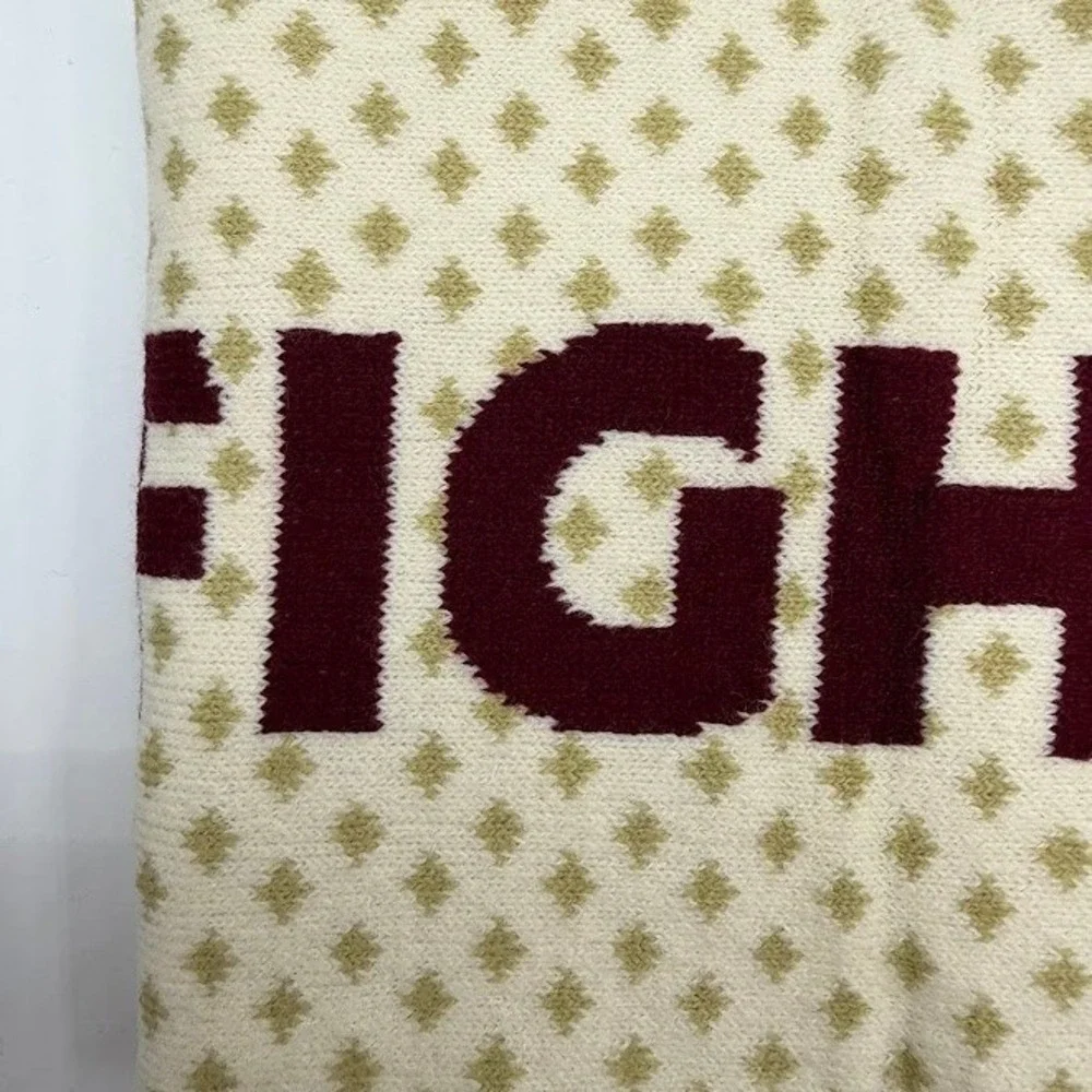 Washington Commanders Football Knit Fringe Scarf Burgundy Gold White Cream NCFU